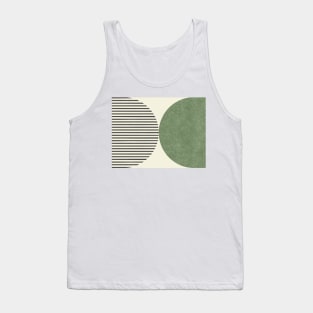 Half Circle Stripes - Green Black Tank Top